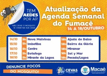 Macaé: Confira se o ‘ Carro Fumacê’ vai passar na sua rua essa semana