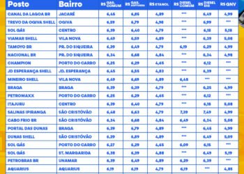 Confira e compare os preços dos combustíveis em 22 postos de Cabo Frio
