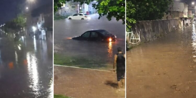 Chuvas castigam Rio das Ostras: ruas ficam alagadas e Canal de Medeiros volta a transbordar