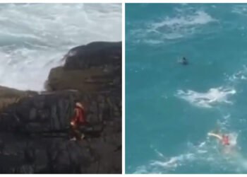 Resgate em mar agitado chama atenção na Praia das Conchas, em Cabo Frio