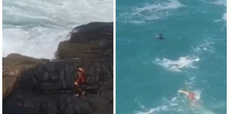 Resgate em mar agitado chama atenção na Praia das Conchas, em Cabo Frio