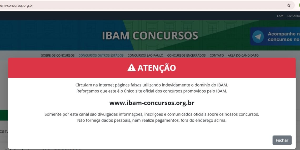 Alerta de golpe; IBAM denuncia páginas falsas de concursos e orienta candidatos